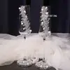 Taças Criativas para Brinde de Casamento para os Recém-Casados, um Par de Flautas de Champanhe de Cristal com Strass, Artesanal DIY, Decoração de Taça Cruzada