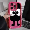 Estilo Celebridad de Internet Lindo Ojos Grandes Bola de Carbón Funda para iPhone 18P con Patrón Peculiar Cubierta Protectora de TPU Anti-Caídas