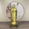 Adorno de Bodhisattva Ksitigarbha de Cobre Latón Puro Estatua de Pie de Ksitigarbha de la Montaña Jiuhua Regalo de Ofrenda para Ancianos para el Salón Budista del Hogar