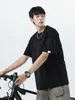 Camiseta de Verano Nueva para Hombre Pengyun, Cuello Redondo, Manga Corta, Holgada, Moderna, de Alto Gramaje, Top de Media Manga para Hombre