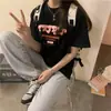 Camiseta Vintage de Manga Curta Estilo Japonês Feminina Solta Moda Ins Primavera e Verão Doce e Picante Chique Retrô Estilo Hong Kong Top Moda