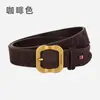 Cinturón de Cuero Genuino Estilo Coreano para Mujer, Sencillo y Moderno, Color Versátil, con Hebilla de Aleación, Elegante para el Trabajo