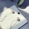 Aretes de plata esterlina 925 aretes de plata de cuerpo completo con incrustaciones de Perla Shijia importada de Austria aretes elegantes versátiles para mujer simples