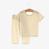 Pijama de Modal para Niños en Oferta Verano Estilo Delgado Conjunto de Ropa para Aire Acondicionado para Niñas Cintura Alta Protección de Vientre Manga Corta Pantalones 7/8