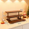 Estante de Almacenamiento de Escritorio de Nogal Madera Maciza Sin Instalación Almacenamiento de Perfumes y Cosméticos Exhibidor de Café de Niveles de Madera