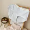 Ropa interior antibacteriana de algodón puro para mujer 7A con entrepierna extendida, entrepierna de algodón puro, algodón para bebé clase a, ropa interior cómoda y holgada con borde de oreja de madera para mujer