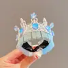 Diadema de Corona de Princesa para Niñas, Peinado de Moño Infantil, Pasador de Pedrería para Niña Pequeña, Sujetador de Cola de Caballo para Niñas para la Parte Posterior de la Cabeza