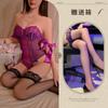 Camisola Sexy de Renda com Decote Profundo, Modeladora e Sedutora com Aro, Realçando Seios Pequenos, Body Push-Up