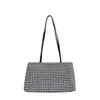 Bolsa de Lona a Cuadros de Gran Capacidad Estilo Japonés Bolsa de Compras Bolsa para Estudiantes para Clase Bolso Tote Retro Bolso de Mano Bolso de Compras de Moda
