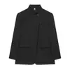 Ropa de mujer de estilo europeo y americano transfronteriza INS otoño nuevo moda al por mayor casual blazer con cuello alto solapa diagonal
