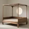 Nueva Cama con Marco Estilo Chino Madera Maciza Cama con Dosel Cama Doble Cama Escalón Puerta de Luna Dormitorio Principal Cama de Boda Marco de Cama Tradicional Estilo Ming