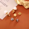 Nuevos Elegantes Tapones para Orejas Chapados en Cobre Oro Real de 18K, Engrosados, Antideslizantes, Tapones para Orejas Firmes y que No se Caen con Aretes, Aretes y Tapones para Orejas DIY