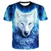 Camiseta Casual de Verano con Estampado Digital 3D, Cuello Redondo Moderno, Manga Corta para Hombre, Transpirable, Casual, Versátil