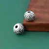 Cuentas Espaciadoras Patrón Vintage de 12 mm Plata Pura S999 Cuentas Sueltas Retro Joyería DIY Pulsera Cuentas Superiores Accesorios de Plata