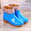 Botas de chuva de fundo Oxford Moda feminina cano curto antiderrapante sapatos d'água atacado vestuário externo adulto botas d'água botas de chuva impermeáveis trabalho sapatos de borracha