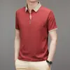 Camiseta Casual de Verano para Hombre de Manga Corta, Waffled, Cuello Tijera, Cuello de Contraste, Top de Manga Corta de Verano, Camisa Polo