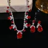 Set Transfronterizo Estilo Europeo y Americano Zirconia Cúbica Microincrustada Cadena para Clavícula Collar de Flores Joyería de Uso Diario Accesorios para Mujeres