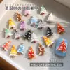 Decorações de arte de unha de árvore de Natal em relevo degradê coloridas, arte de unha 3D usável fofa, acessórios de unha DIY de resina