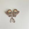Guantes de invierno para niños del sur de otoño, lindos guantes de bebé gruesos con forro polar y cuello halter con dibujos de oso, venta al por mayor