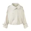 Casaco trench coat retro de moda estilo japonês Rumeng, de abotoamento duplo com lapela grande, para homens e mulheres, outono, modelagem solta, jaqueta casual simples da moda