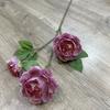 Fabricante de Flor Artificial de Casamento Peônia Única Peônia de 3 Cabeças Rosa Rosa Decoração para Casa Atacado de Flor Artificial