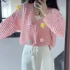 Top Corto de Punto Moda Otoño Perezoso Dulce Versátil Elegante para Mujer