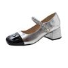 Zapatos de Mujer Mary Jane de Tacón Grueso Inspirados en Chanel Estilo Francés 2026, Zapatos de Tacón Medio Elegantes y Versátiles para Mujer