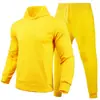 Conjunto Informal de Dos Piezas para Hombre y Mujer, Color Sólido, Europeo y Americano, Transfronterizo, Otoño/Invierno 2023, Talla Europea, Sudadera Holgada de Forro Polar y Pantalón de Chándal para Hombre