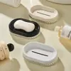 Caixa de Sabão Porta Sabonete Doméstico Prateleira de Armazenamento de Sabonete High-end Bandeja Drenante Caixa de Armazenamento de Banheiro Fofa Levemente Luxuosa Porta Sabonete