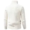 2026 Nuevo Suéter de Punto Trenzado de Media Cremallera y Cuello Alto para Hombre Otoño Invierno Textura Aran Retro Jersey Casual Ropa para Hombre