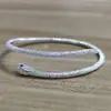 Serpiente Roja Versátil Diseño Simple Serpiente de Ojos Rojos Pulsera Ajustable Textura de Alta Calidad Pulsera de Plata Al Por Mayor