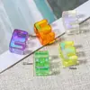 Cuentas de Acrílico Transparente con Chapado de Color de 6 mm con Agujero Grande Letras Inglesas Cuentas Sueltas para Accesorios de Joyería DIY Pulsera Collar