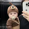 Chapéus para Bebês e Crianças Pequenas, Estilo Fino para Primavera e Outono, Chapéus com Proteção para Fontanela de Recém-Nascidos, Fofos e Adoráveis com Olhos Grandes, Chapéus Versáteis Estilo Coreano de Puxar