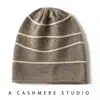 Gorro de Cachemir para Mujer, Gorro de Punto con Bloques de Color para Otoño e Invierno, Gorro Holgado Cálido a Prueba de Frío para Exteriores, Gorro Postparto para Proteger los Oídos, Gorro para el Frío