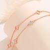 Tobillera de plata de ley 925 de doble capa starlight para mujer, tobillera con microincrustaciones de estrellas, regalo de San Valentín para Instagram, joyería para pies al por mayor