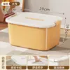 Caja de almacenamiento, uso doméstico, forma cuadrada, para bocadillos y juguetes, organizador de escritorio, plástico, con asa y tapa, engrosada, gran capacidad