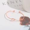 Pulsera Abierta Simple Europea y Americana DIY Versátil Nudo Vivo Nudo de Amor Pulsera Joyería Coreana Pulsera Anillo para Mujer