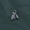 Prata de Lei S925 Pingente de Franja de Pena Acessórios Pulseira Colar Pingente DIY Corda Feita à Mão Material para Joias Atacado