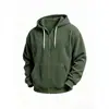 Chaqueta con capucha y cremallera de manga larga de pana para otoño e invierno, estilo europeo y americano, para hombre, casual, holgada, ropa para hombre, sudadera con capucha