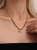 Mystery Li Piedra Natural Muy Fina Cuentas Pequeñas Doradas Collar Clavícula Amor Pulsera CHOKER Suave Traje de Nicho Francés Mujeres