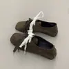 Sapatos doces de renda para o dia a dia com aumento interno de altura para mulheres, sapatos da moda 2026 novo estilo com bico quadrado, sapatos de cano baixo com cadarço retrô