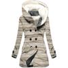 Venta caliente transfronteriza 2023 nuevo abrigo de trench para mujer invierno engrosado estilo europeo y americano con capucha estampada de rombos 3D abrigo al por mayor