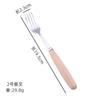 Procesos del Fabricante Mango de Madera Vajilla de Acero Inoxidable Madera Maciza Japonesa Cuchara Tenedor Palillos Espesos Cuchara para Helado Batidor de Huevos Mini para el Hogar