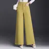 Calças Largas Femininas para Primavera e Outono 2026 Novo Estilo High-End Caimento Fluido Soltas Cintura Alta Emagrecedoras Versáteis Casuais Calças de Conjunto