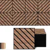 Panel de celosía con veta de madera de PVC transfronterizo, panel de aislamiento acústico de fibra de poliéster, panel absorbente de sonido de fieltro autoadhesivo, decoración de fondo de pared de celosía