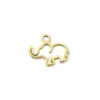 Colgante de elefante de dibujos animados liso de acero de titanio con corte de estilo europeo y americano chapado en oro de 18K colgante de joyería simple de acero inoxidable