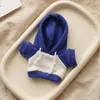 Sudadera con capucha azul y blanca para muñecas, peluches, muñecas lloronas, muñecas de algodón, atuendo de sudadera KT de piernas largas Xiaoyu