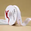 Fita 2,5cm*30 Jardas com Letras em Inglês, Estampagem Dourada, Fita Nervurada Floral para Presente, Material Floral Cetim para Embalagem, Fita Decorativa