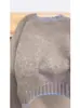 Nuevo Suéter de Punto Corto para Mujer, Jersey Grueso 100% Lana Pura de Otoño e Invierno, con Bloques de Color y Cuello Redondo