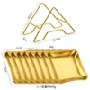 Plato Cuadrado de Acero Inoxidable Coreano Placa Dorada Hueso Espeso Molde para Hornear Set Doméstico Comercial Estante de Almacenamiento Plato para Snacks Plato para Snacks